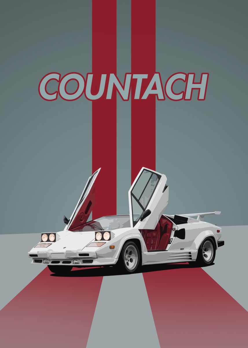 'Lamborghini Countach' Poster by Full Throttle Art | Displate