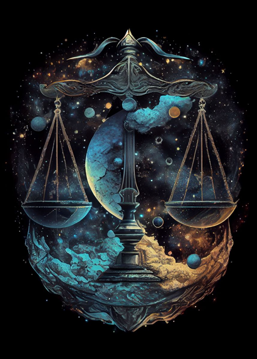 'Celestial Scale Of Balance' Poster, picture, metal print, paint by