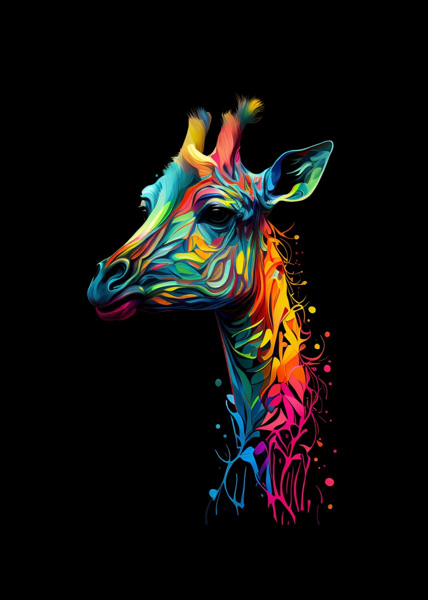 abstract giraffe paintings