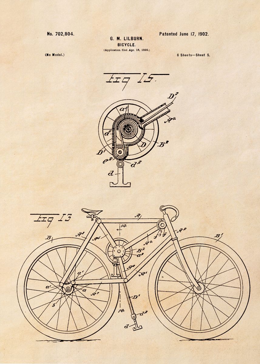 Bicycle best sale blueprint poster