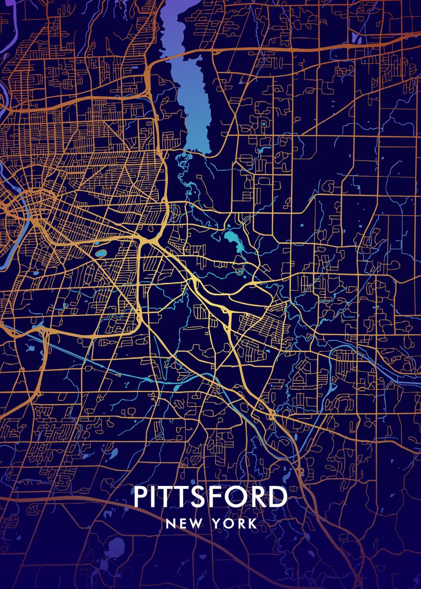 'Pittsford' Poster, picture, metal print, paint by Miracle Studio