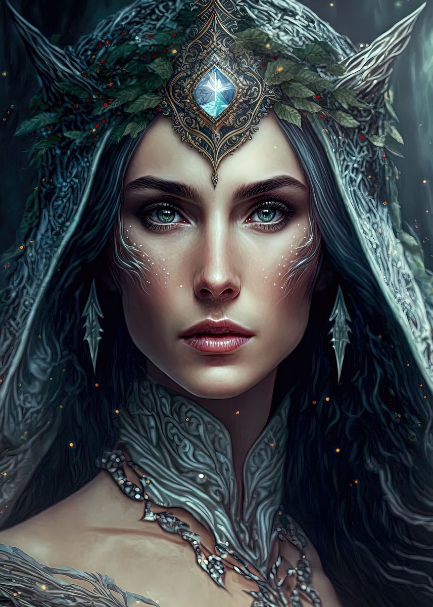 'Elven Priestess' Poster by AlekSunDoor Art | Displate