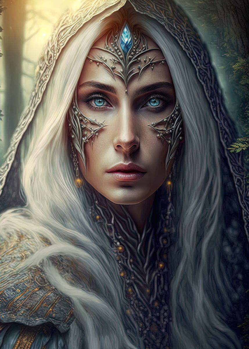 'Elven Priestess' Poster, picture, metal print, paint by AlekSunDoor ...