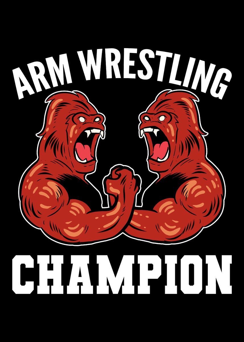 'Arm Wrestling Champion Arm' Poster, picture, metal print, paint by