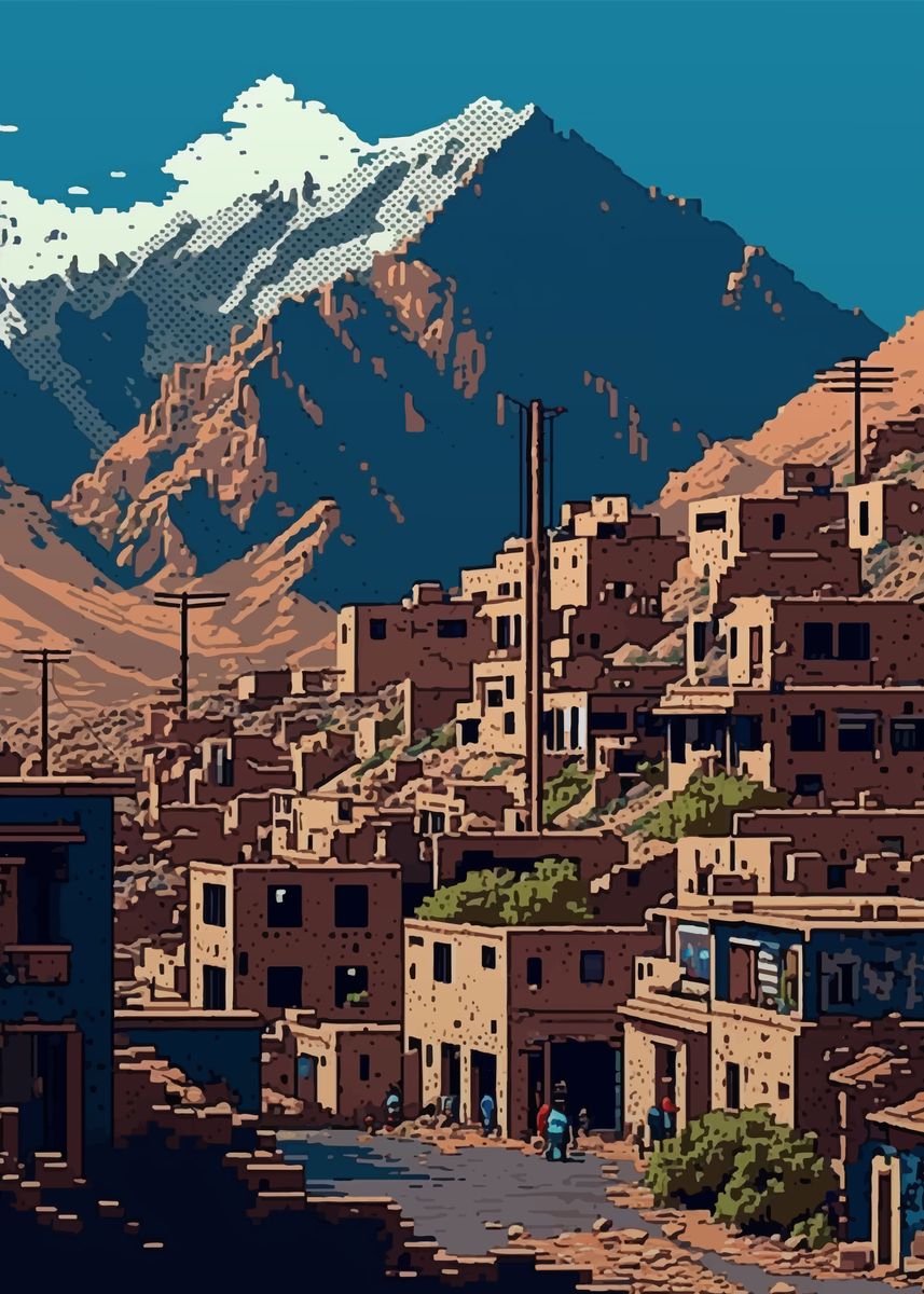 'Kabul pixel art' Poster, picture, metal print, paint by M Art | Displate