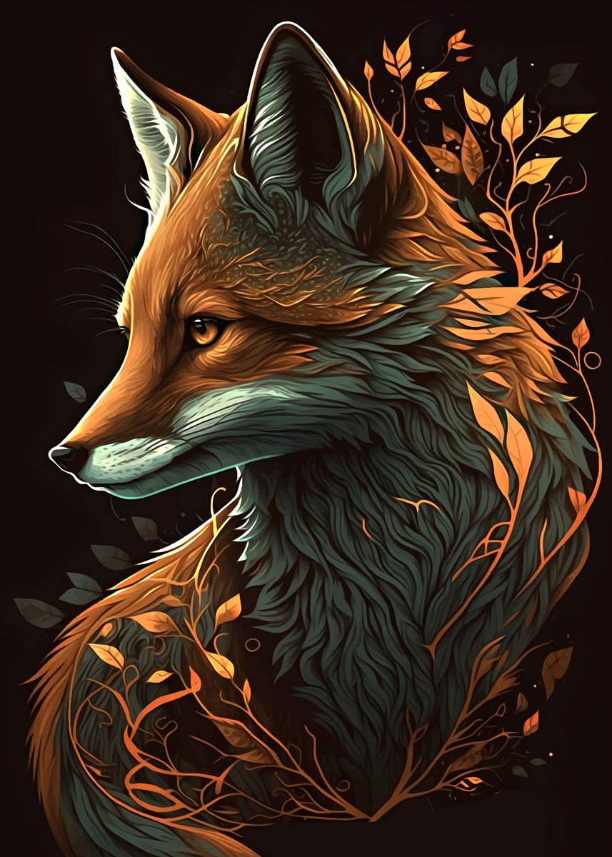 'wily fox' Poster by Mounier Wanjak | Displate