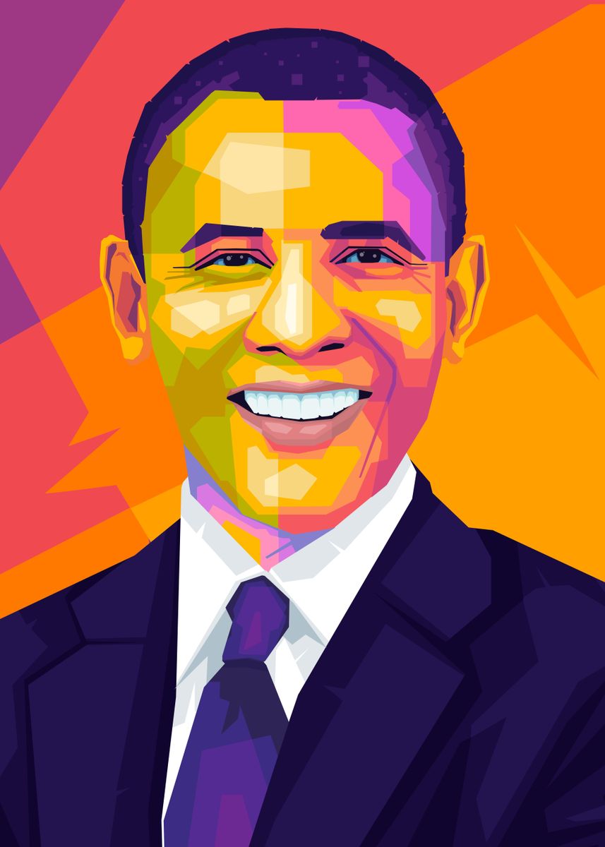'Barrack Obama Portrait' Poster by Rizky Irawan | Displate