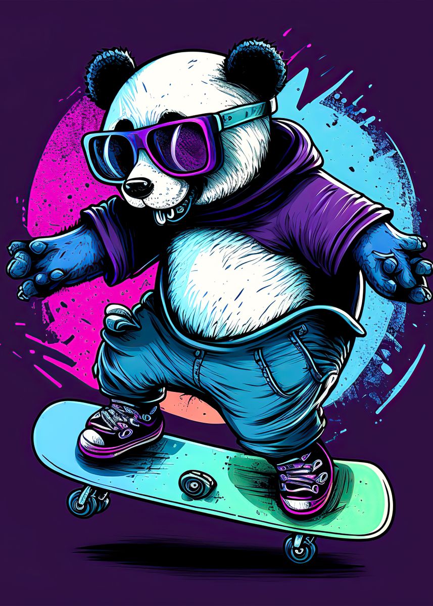 Uluru concert Word gek Panda Skater ' Poster by Sohail Rees | Displate