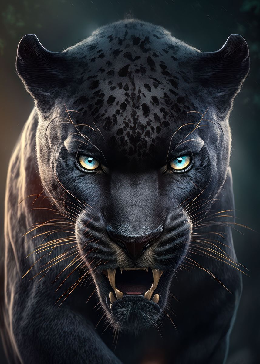 'Fiery Panther' Poster by Zenja Gammer | Displate