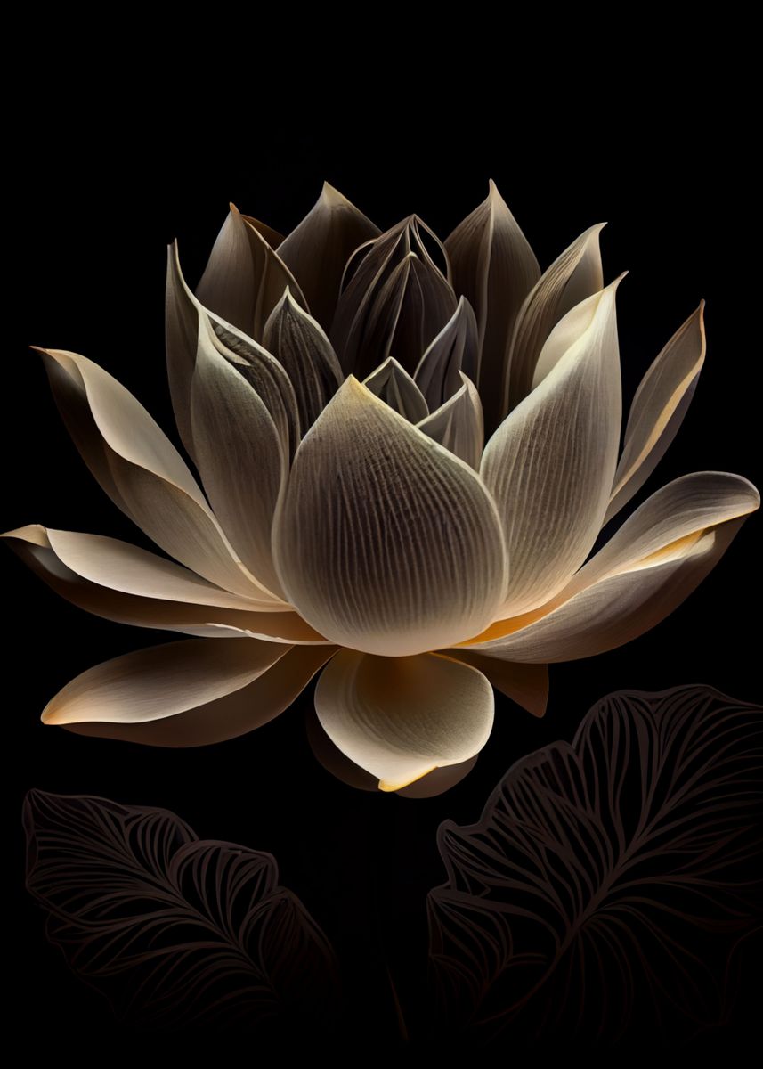 'Minimal Zen Lotus Flower' Poster, picture, metal print, paint by