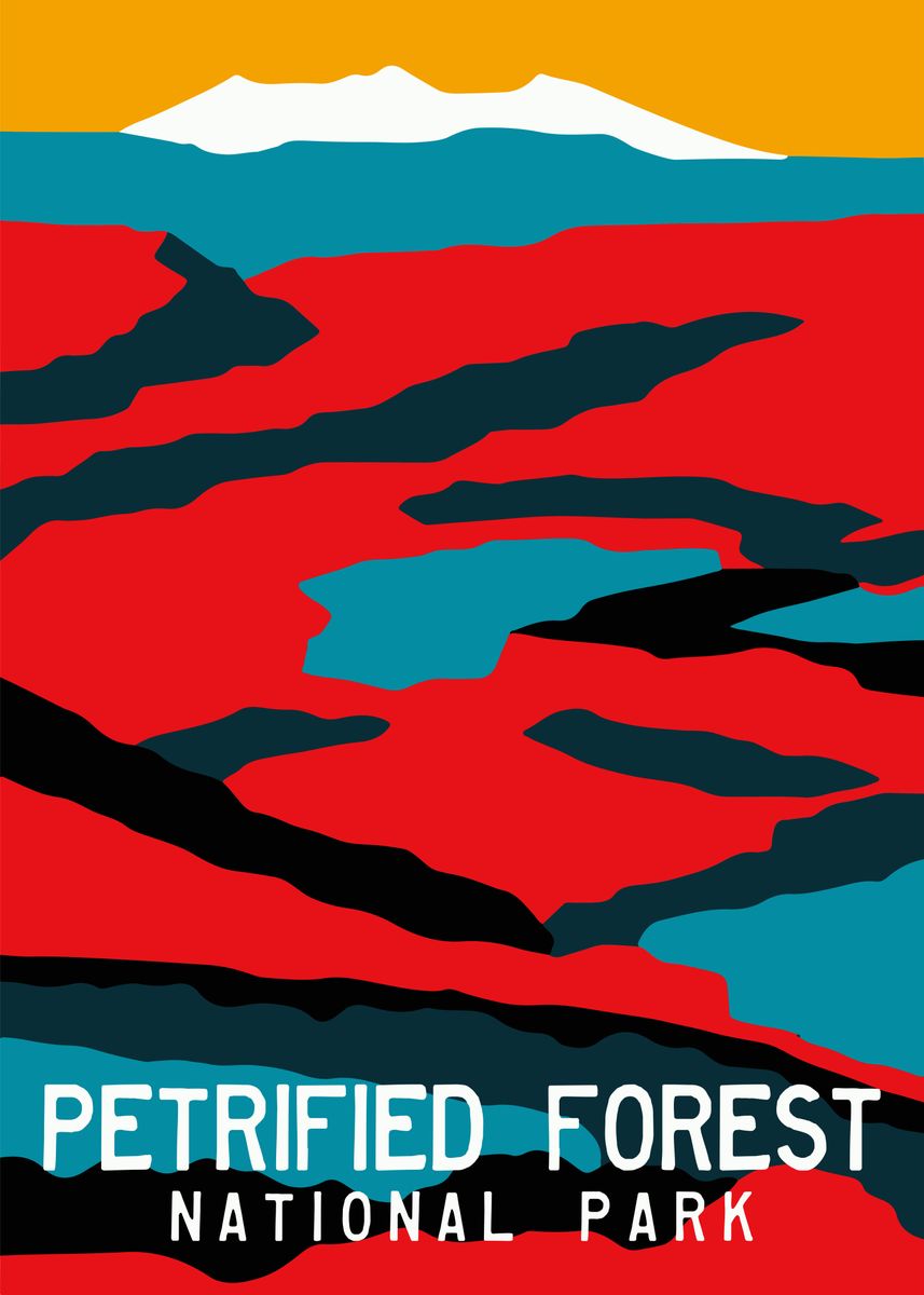 ‘Petrified Forest Travel’ Poster, picture, metal print, paint by