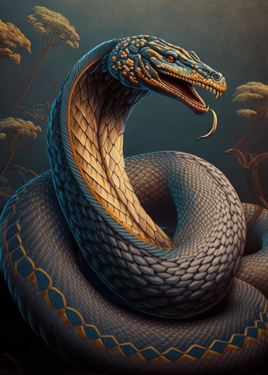 'snake wild life' Poster, picture, metal print, paint by Patsy Montoya ...