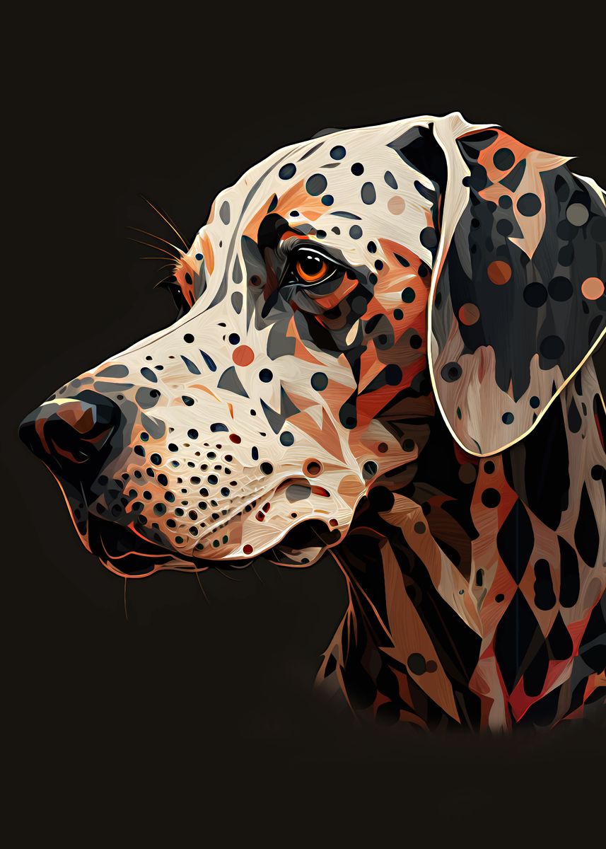 'abstract dog portrait' Poster by Mounier Wanjak Displate