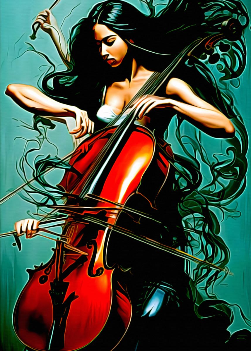 'Heartstrings' Poster, picture, metal print, paint by Marek Czelejewski ...
