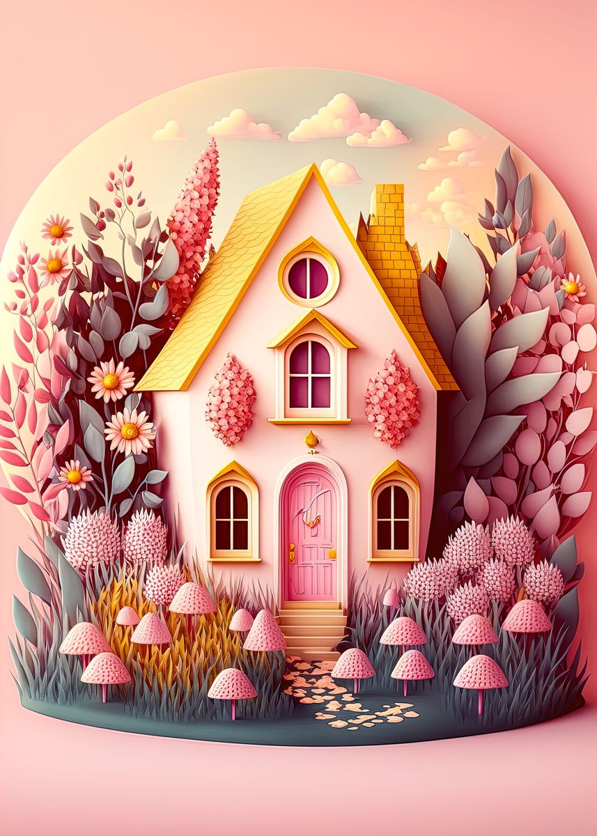 'Cozy Kids House' Poster, picture, metal print, paint by AlekSunDoor ...