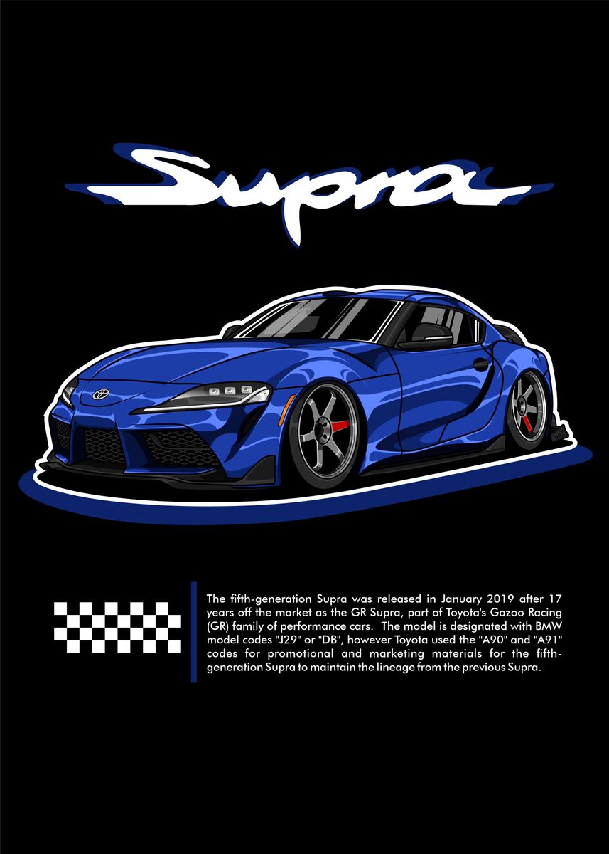 'Toyota Supra A90 Mark V' Poster, picture, metal print, paint by Heru ...