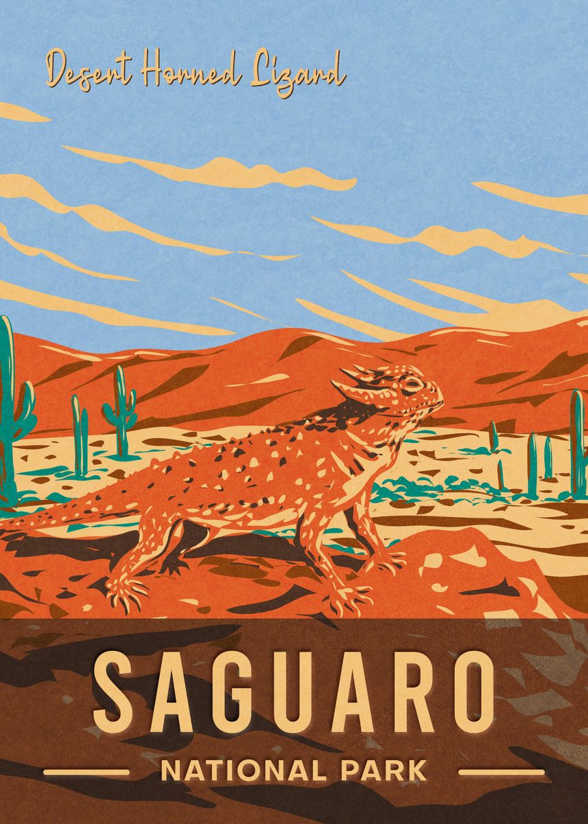 &lsquo;Saguaro National Park&rsquo; Poster, picture, metal print, paint by Jordan