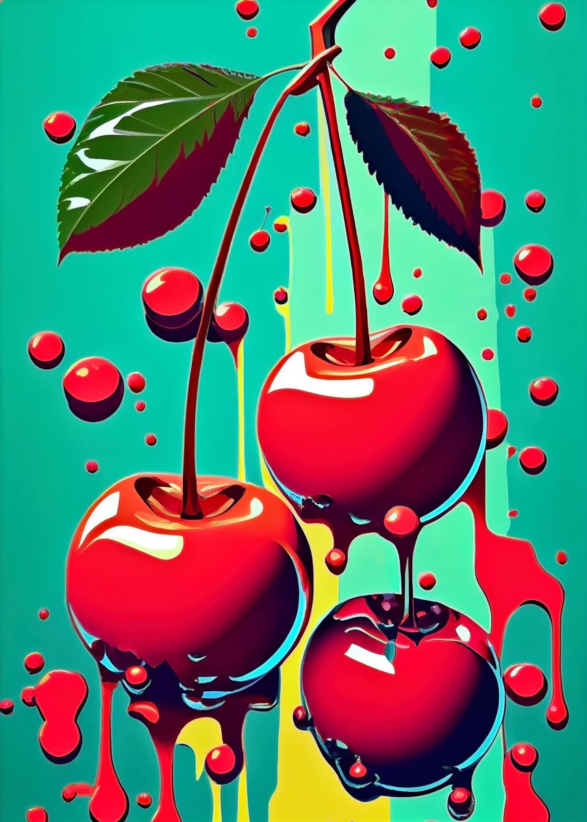 'Cherry Bomb' Poster, picture, metal print, paint by Steel Canvas