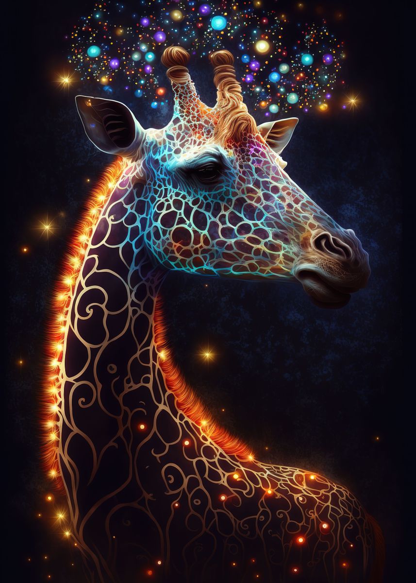 ‘giraffe neon’ Poster by MAD SPACE | Displate