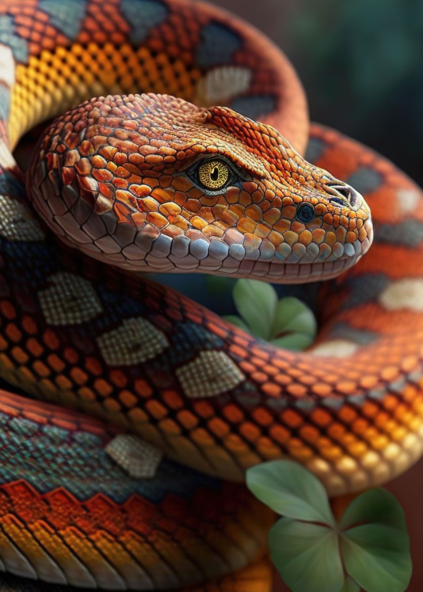 'snake python' Poster, picture, metal print, paint by Patsy Montoya ...