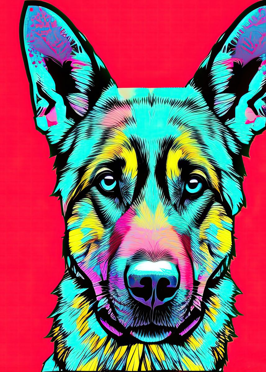 'Pop Art Dog 08' Poster, picture, metal print, paint by David Crosby ...