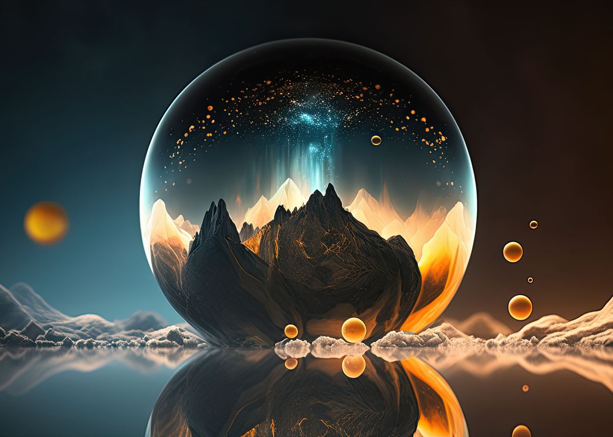 'Universe in bubble AI Art' Poster by Aicanfeel Displate