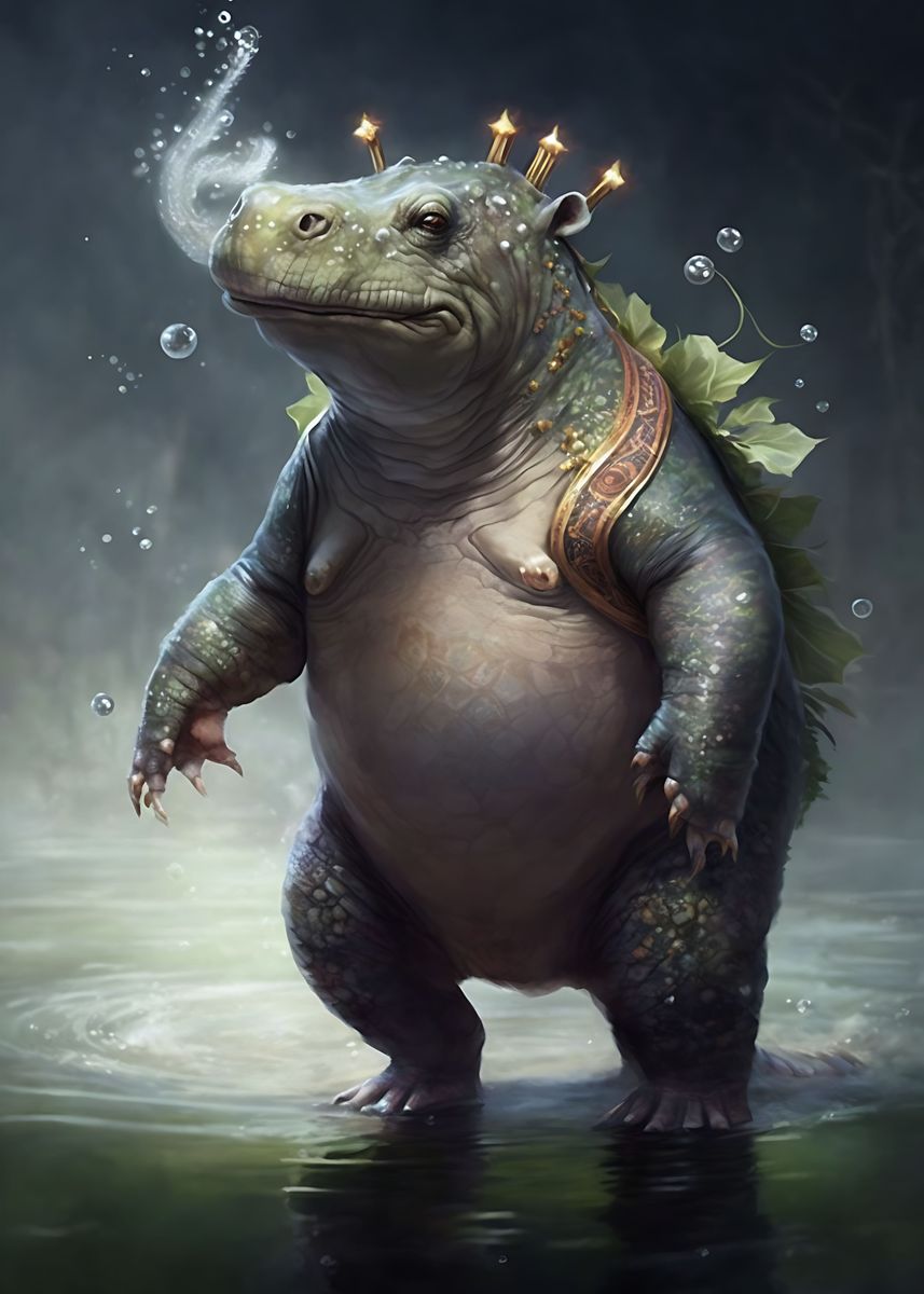 'Turtle Hippo' Poster, picture, metal print, paint by Guillaume Pingard ...