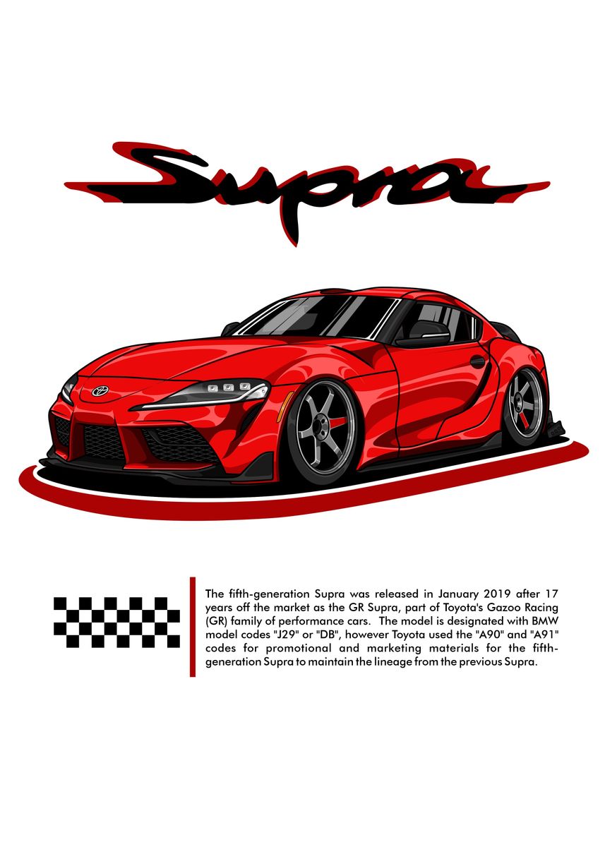 'Toyota Supra A90 Mark V' Poster, picture, metal print, paint by Heru ...