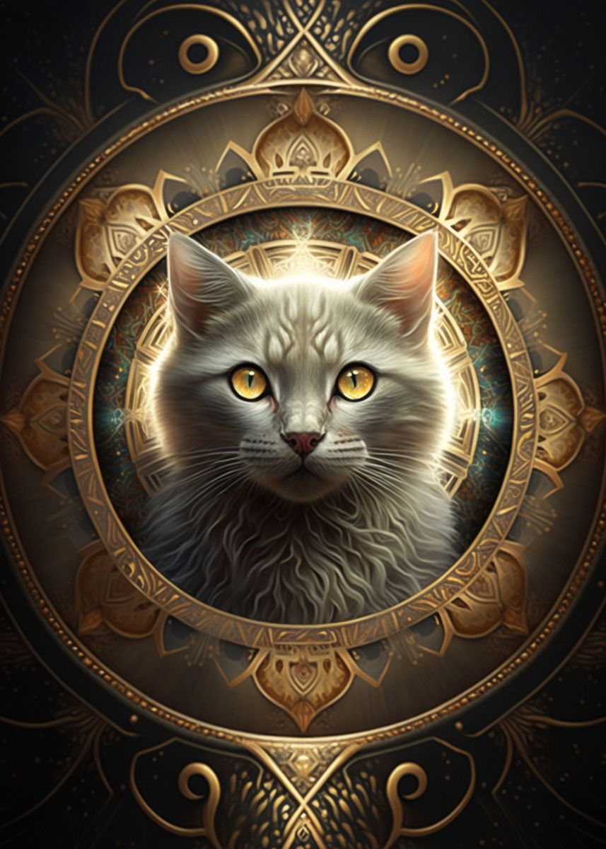 ‘Mystic Cat’ Poster by Amit Debnath | Displate