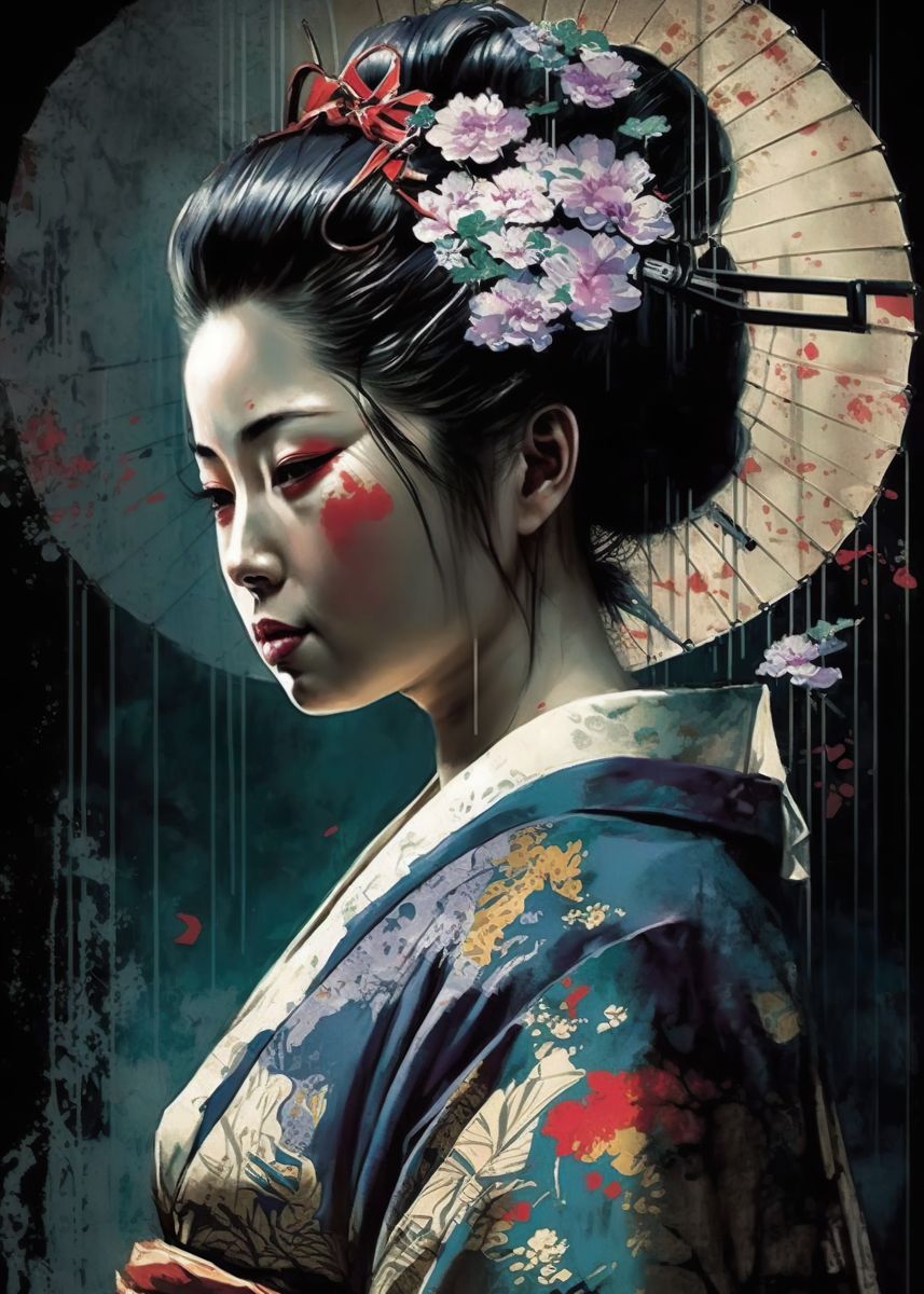 'Japanese Geisha ' Poster, picture, metal print, paint by ...