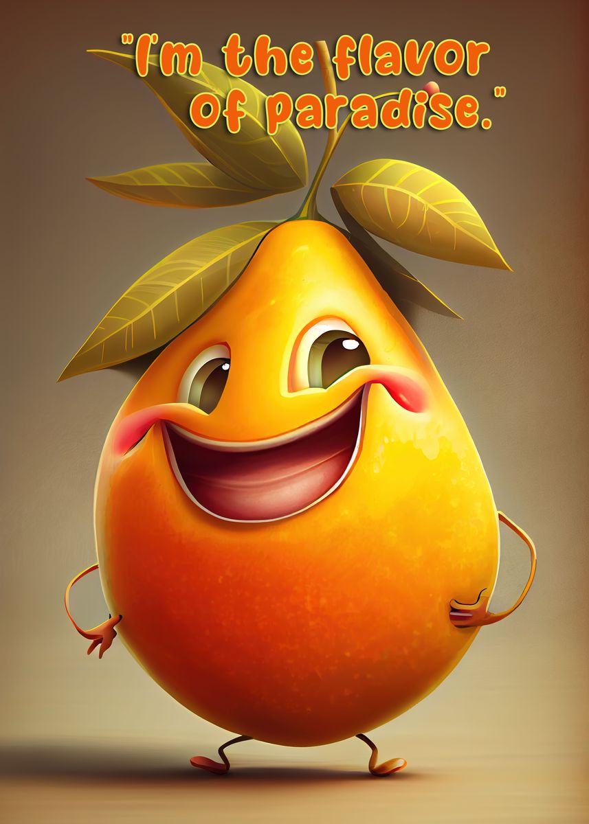 'Funny Mango Quotes' Poster, picture, metal print, paint by Alexandru