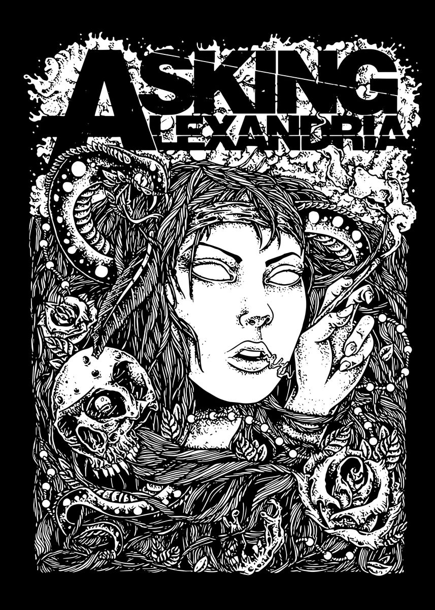 'asking alexandria band' Poster, picture, metal print, paint by Aksara Alka R Displate