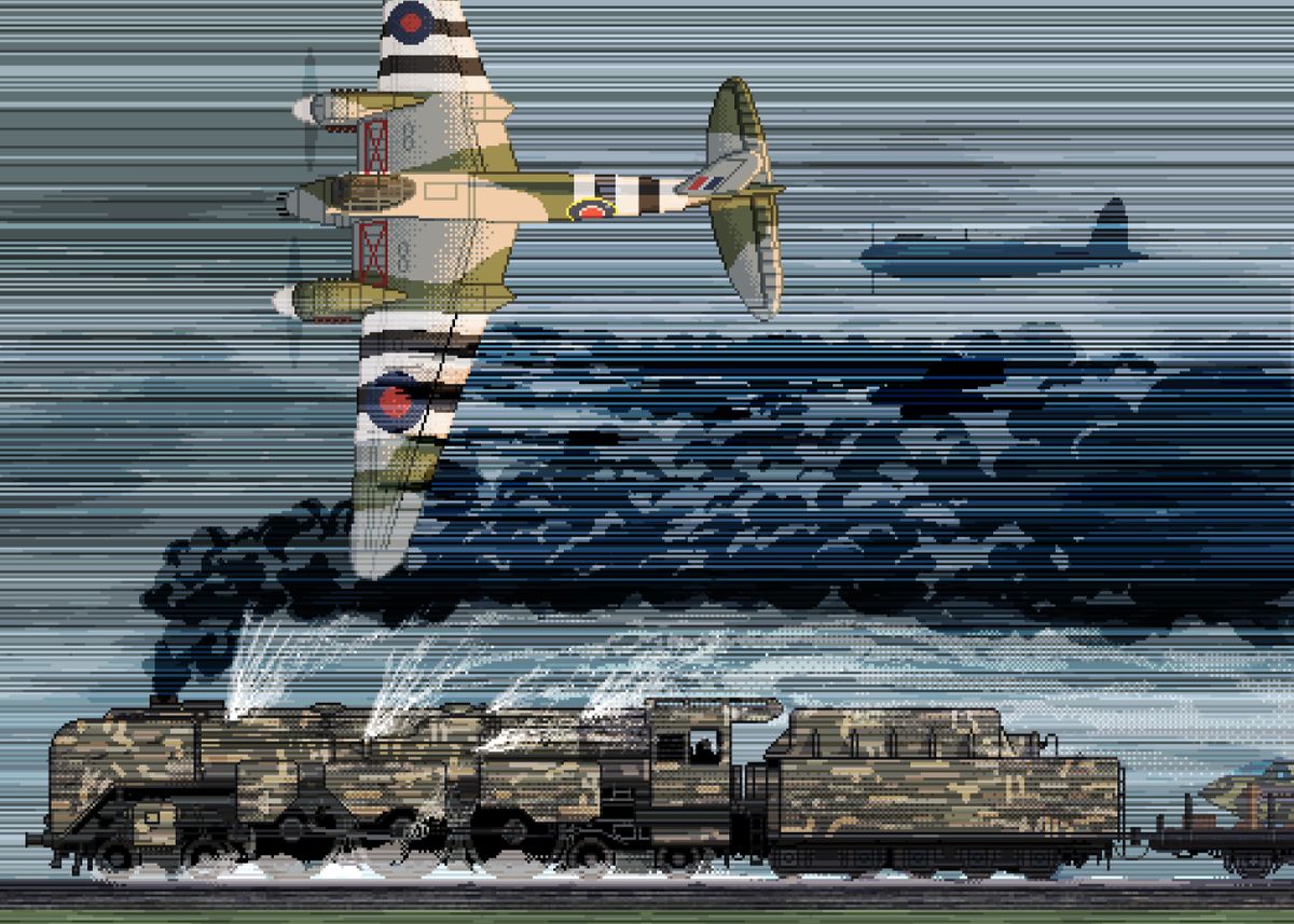 'Wooden Trainbuster' Poster by Sascha Schindelholz Displate