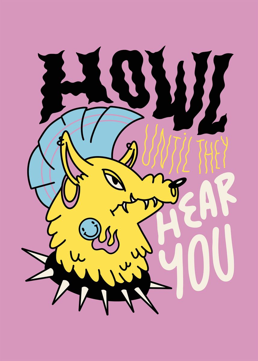 'Punk Wolf' Poster by Cool Worker Displate