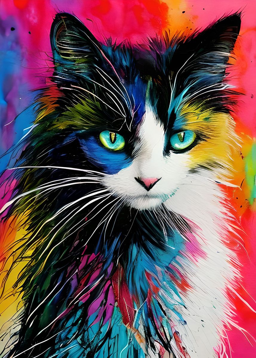 'Calico cat' Poster, picture, metal print, paint by Tzus Suzt | Displate