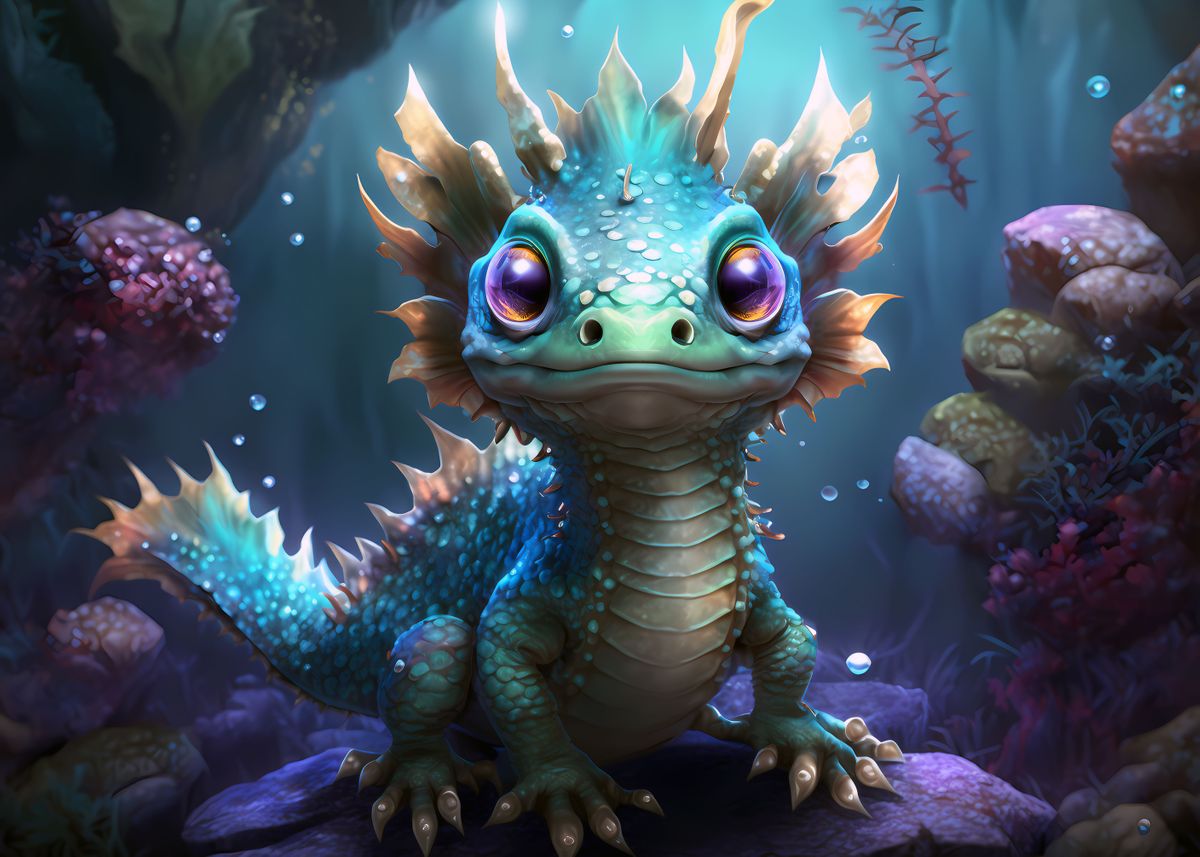  Baby Water Dragon Poster By Misty Allen Displate