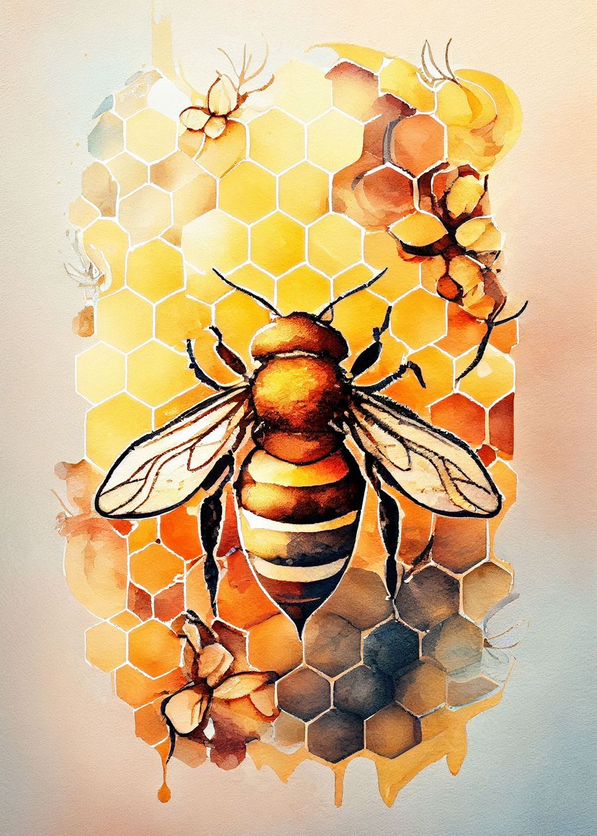 'Sweet as a Honey Bee' Poster, picture, metal print, paint by Steel ...