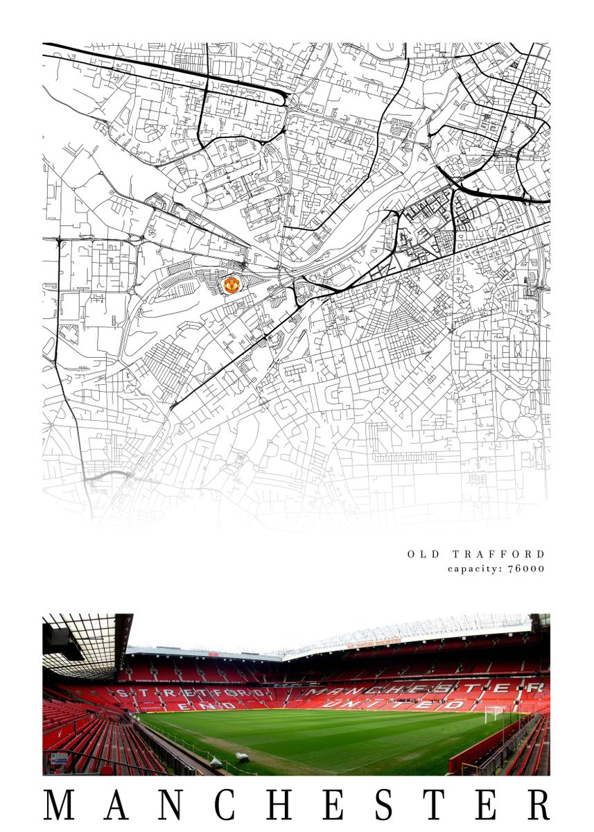 'Manchester United Stadium' Poster By GGmap | Displate