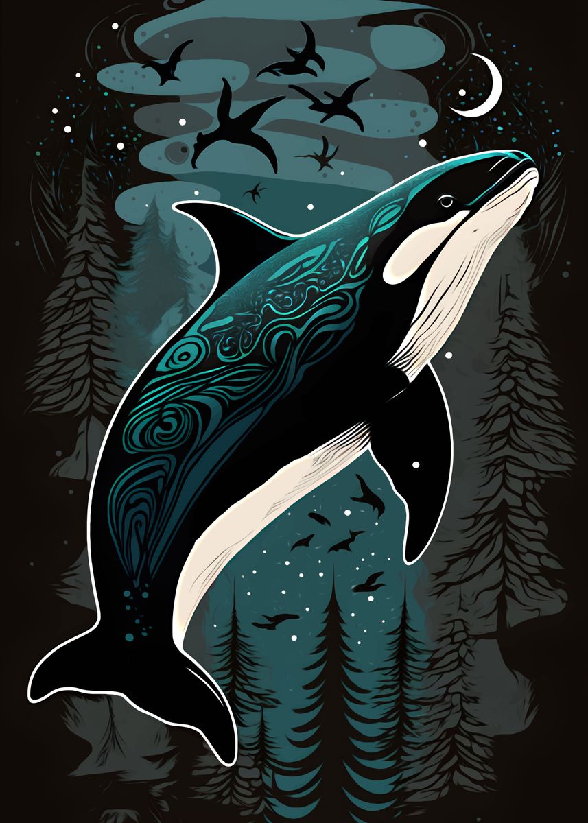 'Killer Whale' Poster by Mounier Wanjak | Displate