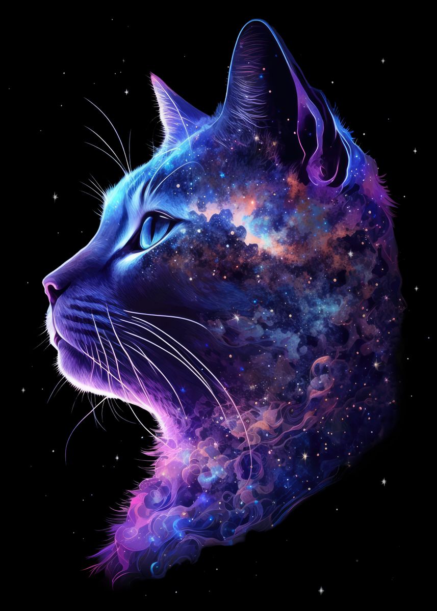 Galaxy Cat DJ | Poster