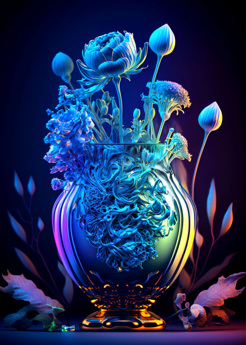 'Fantasy Flower' Poster, picture, metal print, paint by Ties Rosi ...
