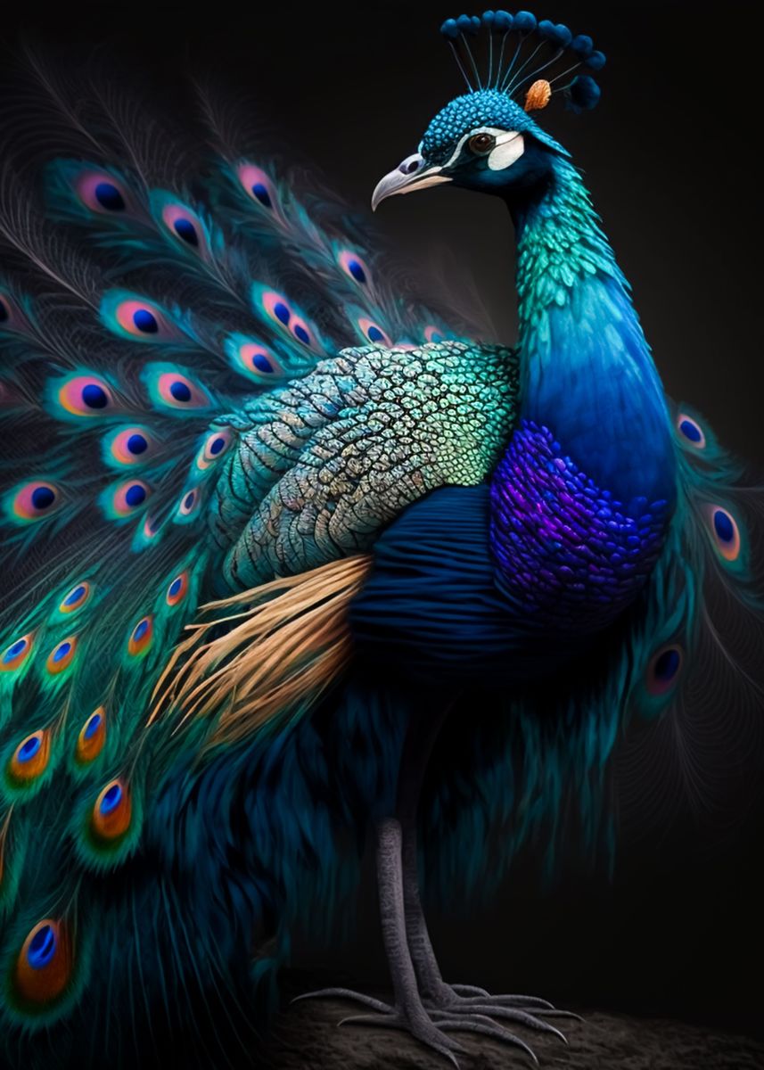 'Magnificent peacock' Poster by Retro Football Displate