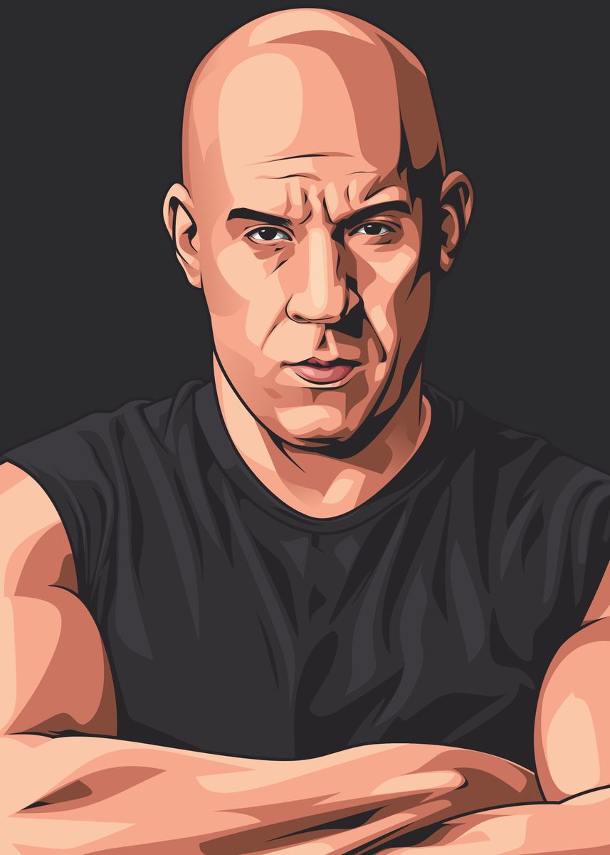 'Vin Diesel Vektor art' Poster, picture, metal print, paint by ...