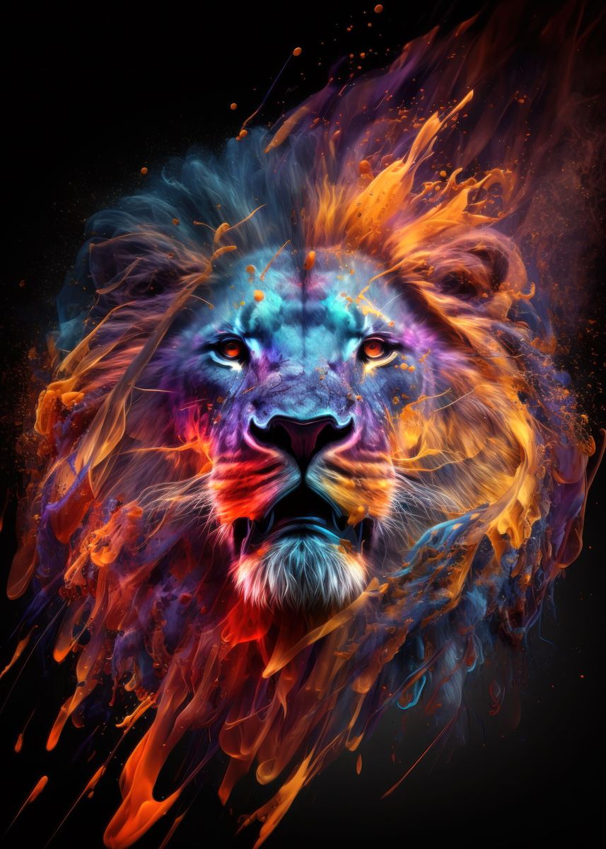 'Lion Graffiti Colors' Poster, picture, metal print, paint by ...