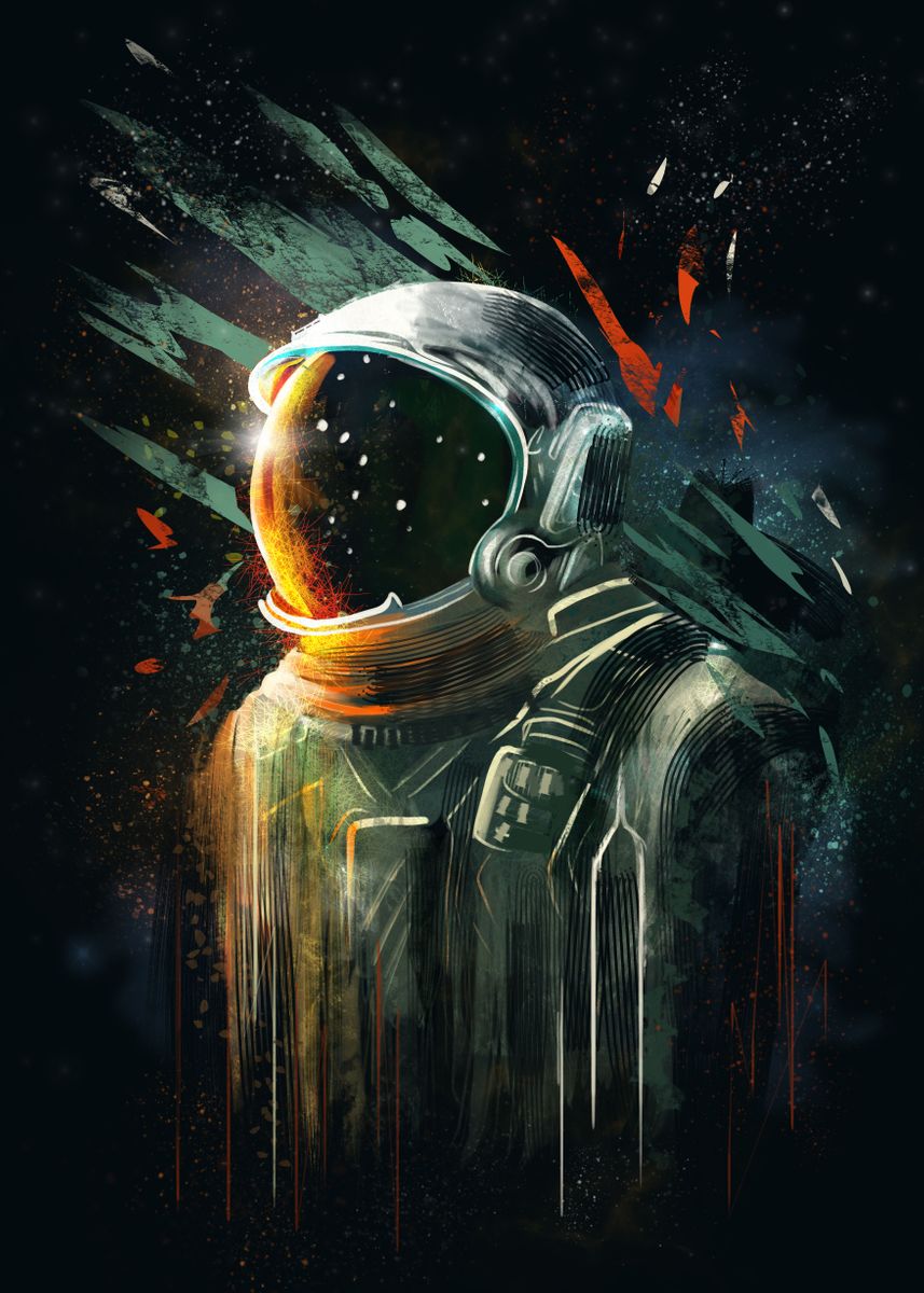 'Abstract Astronaut' Poster, picture, metal print, paint by Anastasia ...
