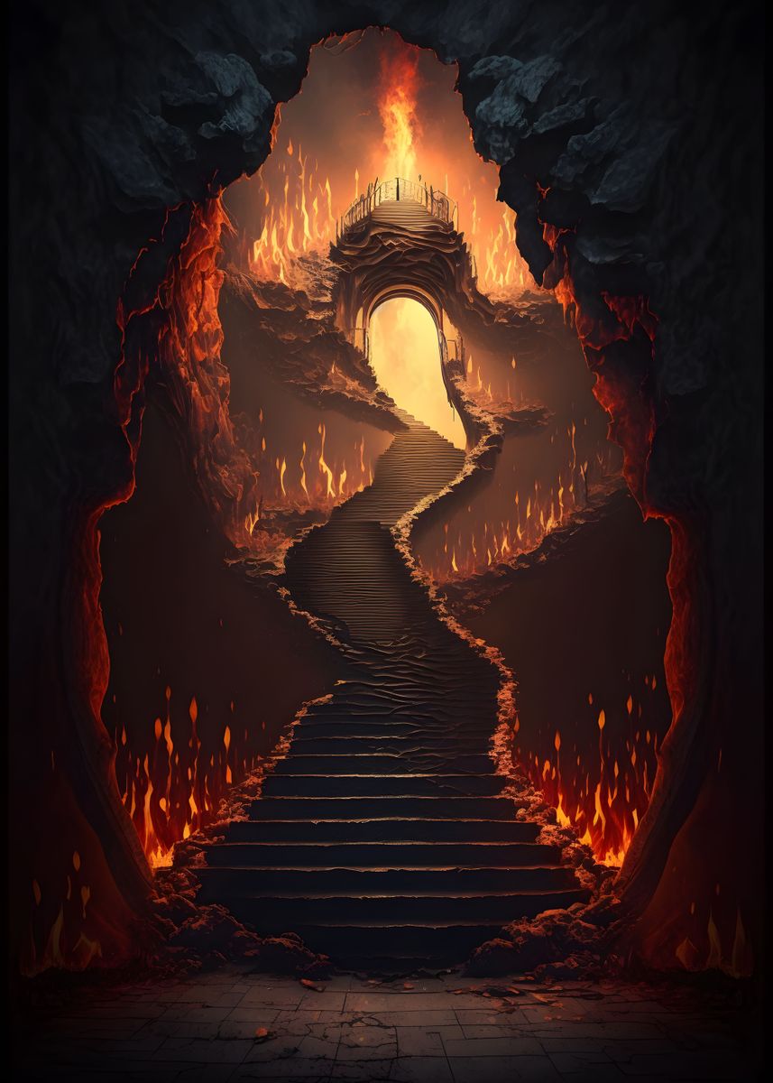 'Gates of Hell' Poster by Maël Sterlin Displate