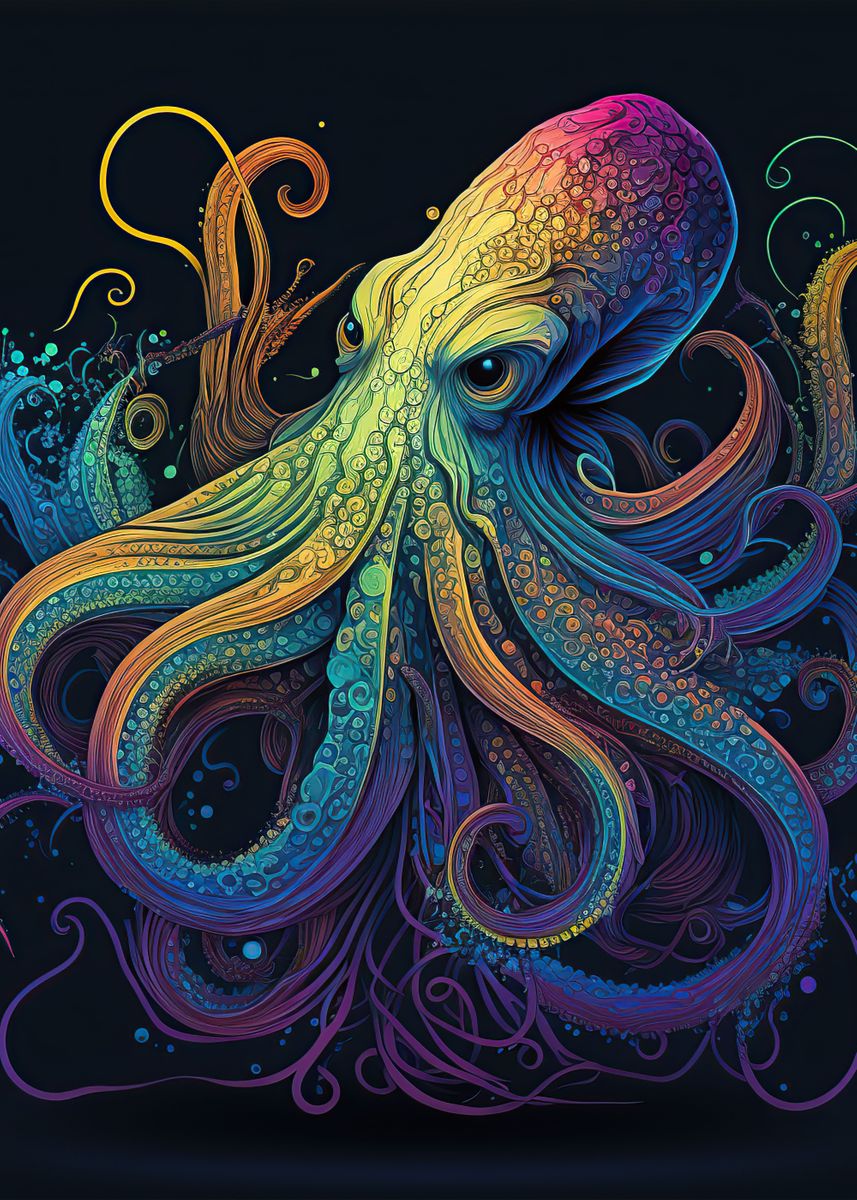 'Colorful Octopus' Poster by lauren akaety | Displate