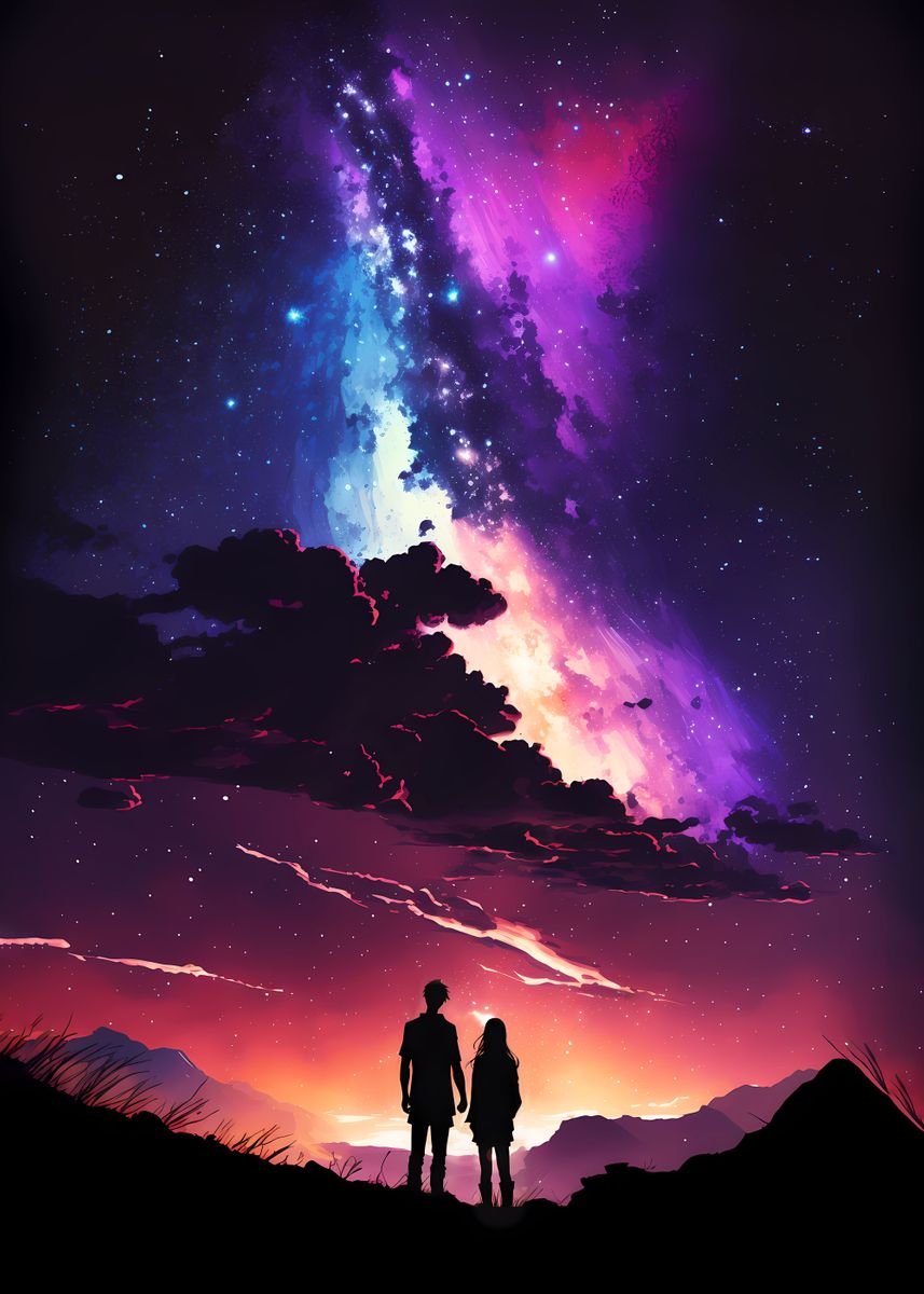 'Galaxy Couple Landscape' Poster by Luong Phat | Displate