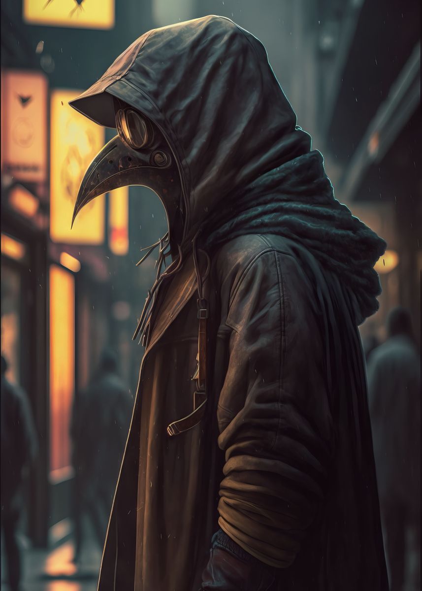 'Cyberpunk Plague Doctor' Poster, picture, metal print, paint by ...