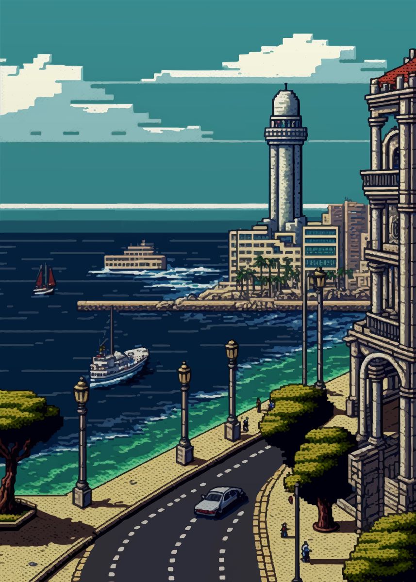 'Alexandria Pixel art' Poster by M Art | Displate